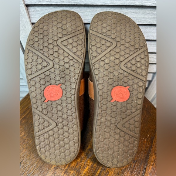 Born Lia - Brown Soft Wool Slippers with Tan Leather Strap - Picture 7 of 7